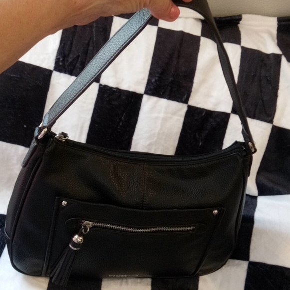 EUC💕 LIZ CLAIBORNE BLACK LEATHER  SATCHEL BAG 14" X 10" - Picture 11 of 11